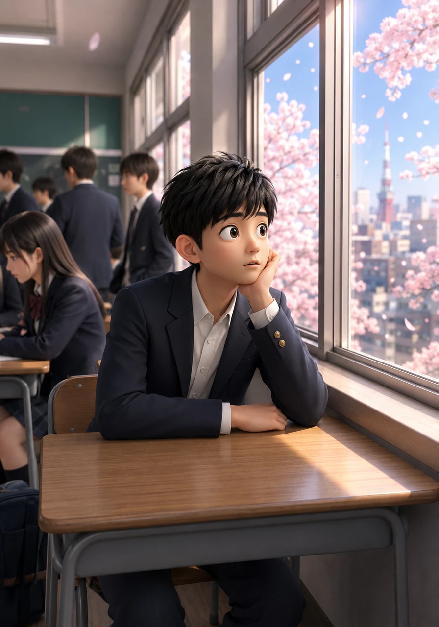 Ren Sato sits by the window in a bustling Tokyo classroom, watching the cherry blossoms fall outside. He feels like just another face in the crowd, unaware that his quiet life is about to change forever.