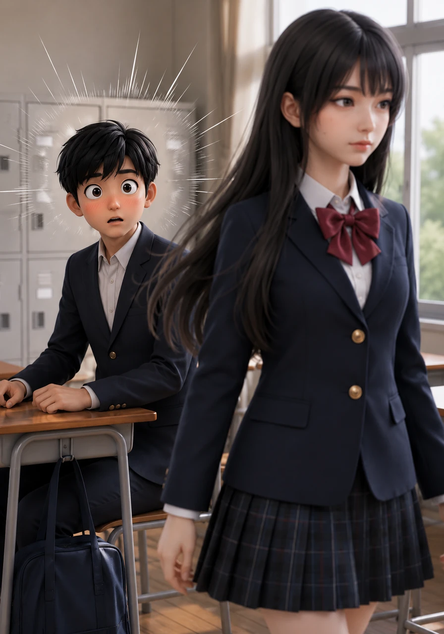 As Akari passes Ren’s desk, a voice screams in his mind, 'He looks so cute today, I can't breathe!' Ren freezes in shock, realizing the voice belongs to the perfectly composed girl who hasn't even opened her mouth.