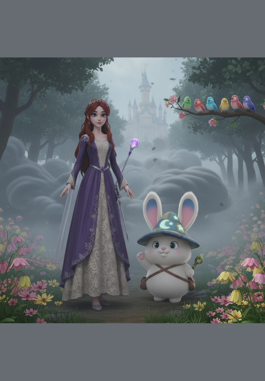 One afternoon, a strange gray mist begins to drift from the Whispering Woods, making the bright colors of the kingdom start to fade. The cheerful birds stop singing, and the vibrant flowers begin to bow their heads in sadness. Something magical has gone wrong deep inside the forest, and the kingdom grows quiet.