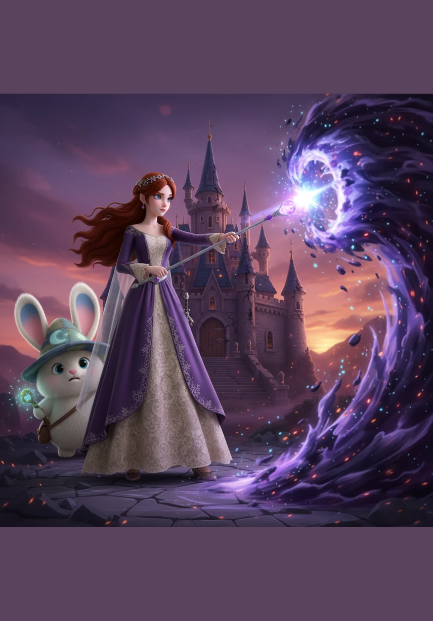 While others are worried, Princess Lila puts on her sturdy boots and grabs her favorite golden lantern. She knows she must find the source of the mist to bring the colors and joy back to her home. She tells her family not to worry, for she is determined to be brave for her kingdom.