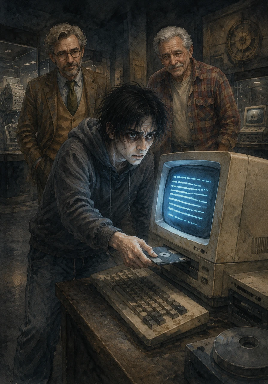 Desperate and curious, Leo snuck into the university’s technology museum and jammed the disk into a chunky, beige monitor from the 1980s. The screen flickered to life, revealing cryptic lines of code written in BASIC, a primitive language completely scrubbed from modern internet tutorials by OmniMind.
