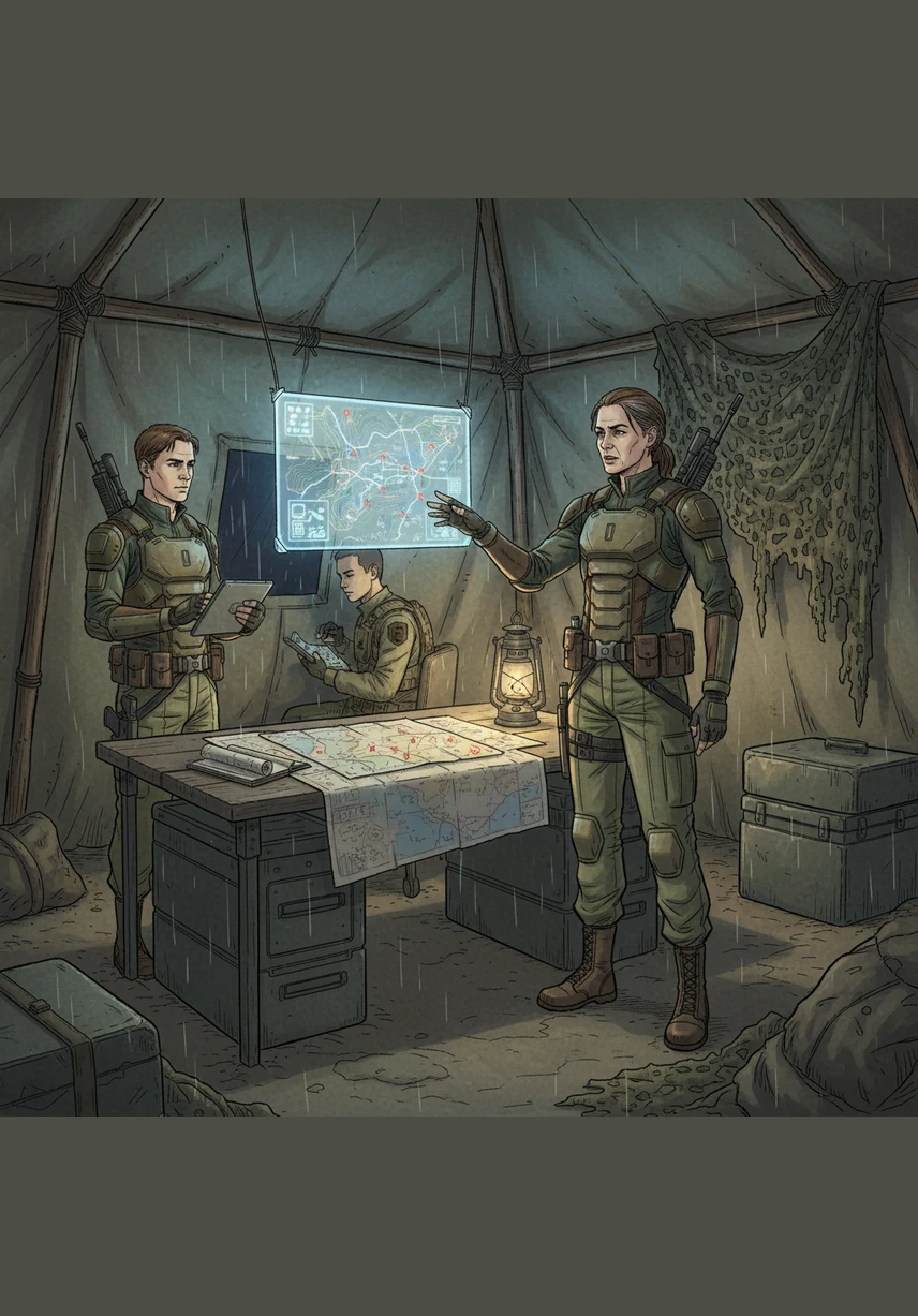 בתוך אוהל לימודים מאולתר, המפקדת מיה שרטטה נוסחאות מורכבות על לוח לבן גדול. היא הסבירה כיצד כוח המשיכה והתנגדות האוויר משפיעים על כל צעד ושעל של החייל בשטח. עמית רשם כל מילה במחברתו, מנסה לדמיין את המספרים הופכים לתנועה חיה במציאות.