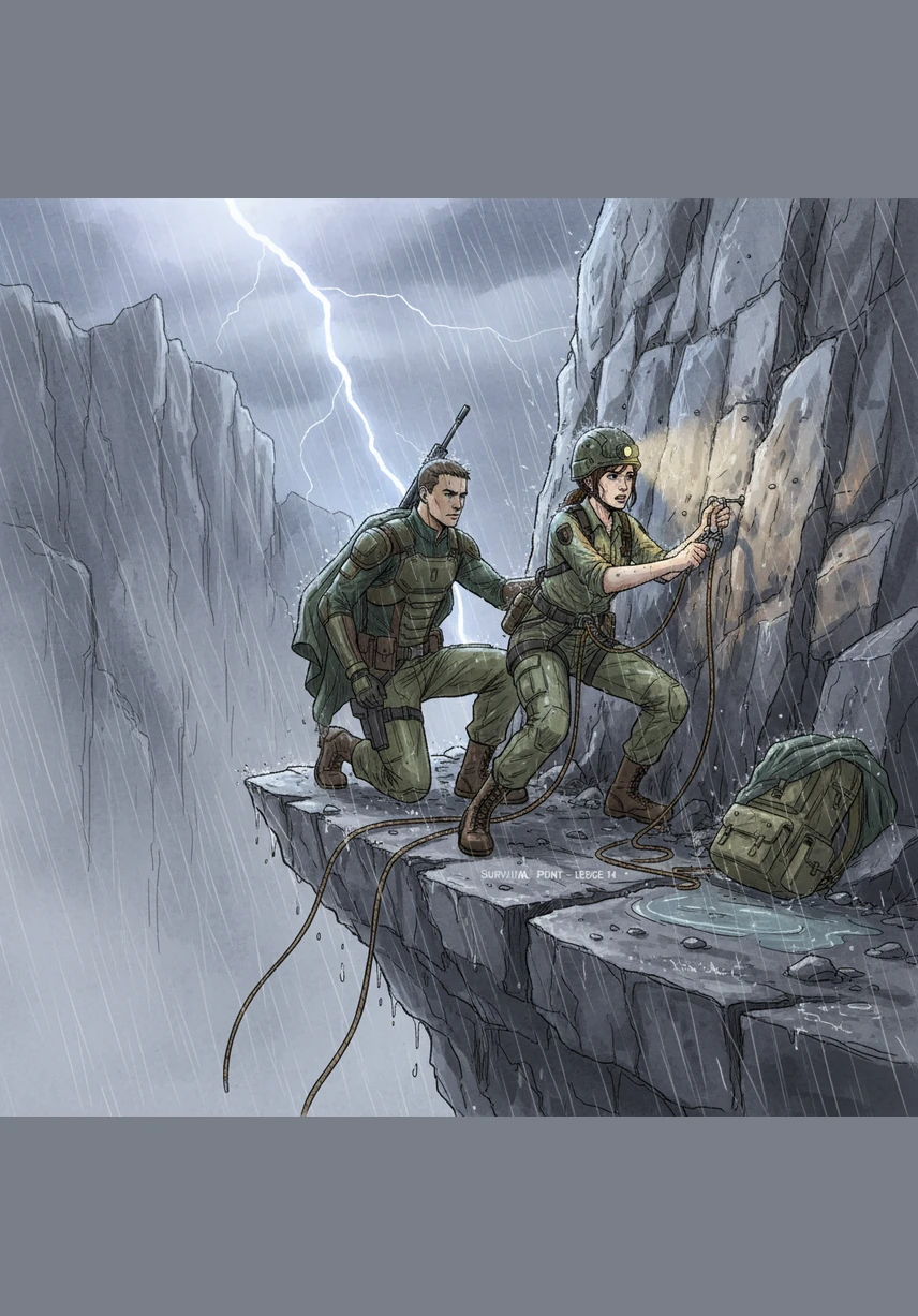 סופת חול פתאומית כיסתה את הבסיס באבק צהוב סמיך, והראות הפכה לבלתי אפשרית תוך שניות. עמית נזכר בשיעור על גלי קול והשתמש בעקרונות האקוסטיקה כדי לאתר את מיקום המחנה מבעד לשאון הרוח העז. הידע שרכש הפך ברגע אחד מחומר לימודי תיאורטי לכלי הישרדות מעשי ומציל חיים.