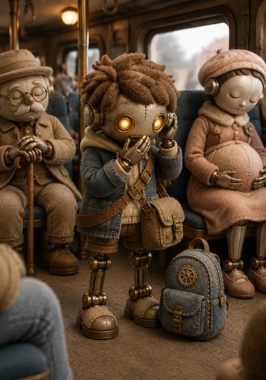 Pip’s own communication device begins to chime with an incoming call from his creator. He answers in a very low voice, shielding the speaker with his hand and keeping the conversation brief so he doesn't intrude on the peace of the other passengers.