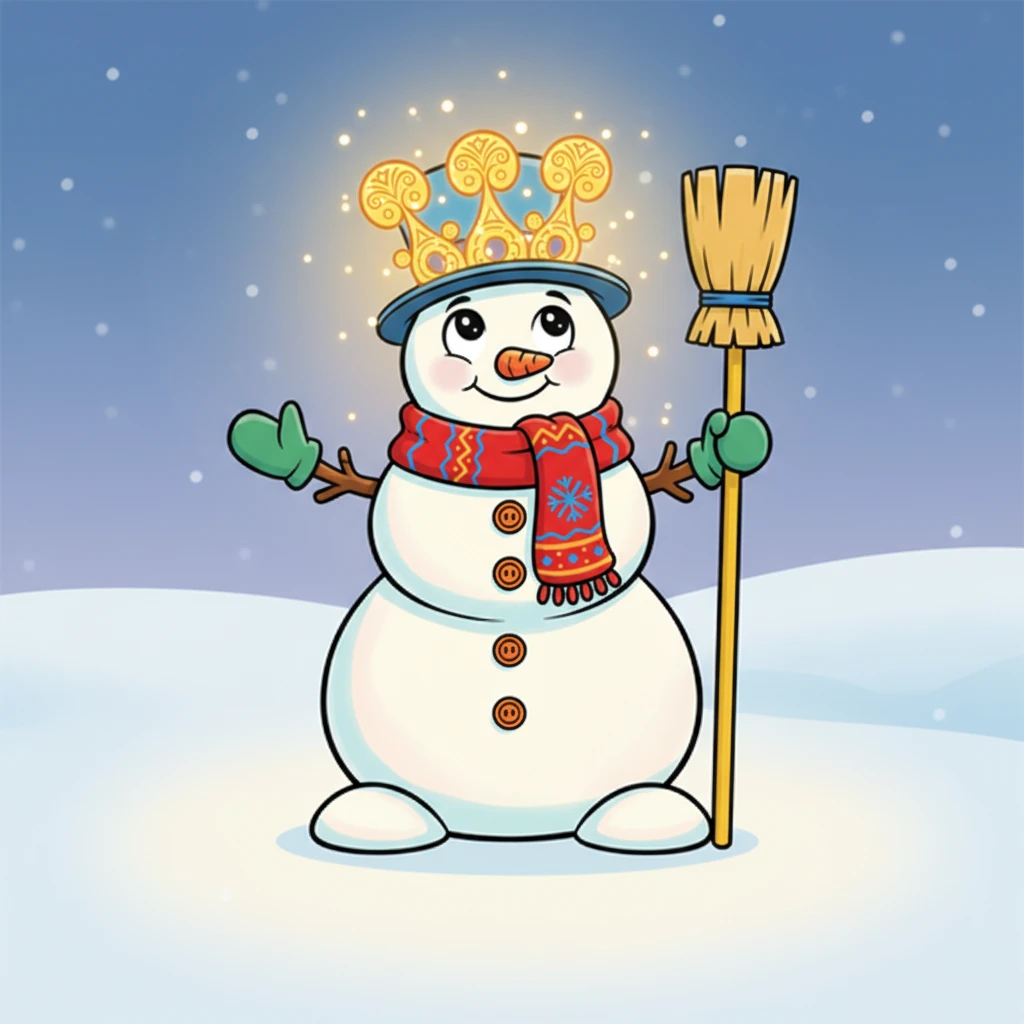 Suddenly, a gentle shimmer began to emanate from Аққала’s shanyrak-adorned hat. The golden ornaments pulsed with a warm, magical light, casting a soft, ethereal glow on the snow around him. It was as if the hat itself held a piece of the starlight he had been admiring.