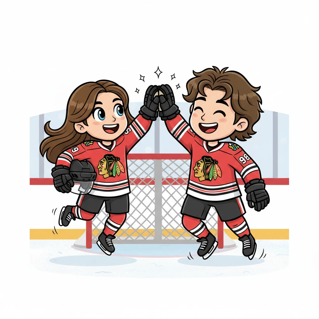After a thrilling goal, Tatiana high-fives her teammate, Connor Bedard, their smiles mirroring each other. Off-ice, they share a playful laugh, leaning close, a clear connection between them. Their bond, built since they were teens, is a heartwarming part of her incredible journey.
