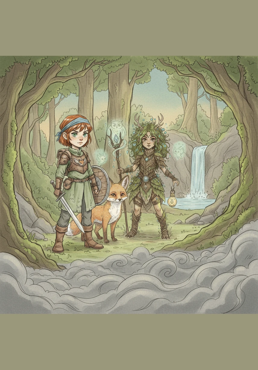 有一天，一股灰暗的迷雾悄悄侵蚀了森林，绚丽的花朵纷纷凋谢，原本翠绿的树木失去了色彩，小动物们也因为害怕而躲藏了起来。