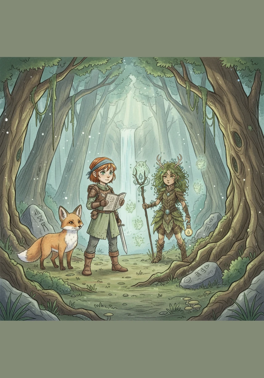 终于，在森林的最核心处，莉莉发现了一颗被暗紫色晶体包裹的巨石，那是森林的心脏，它正虚弱地跳动着，散发出哀伤的气息。