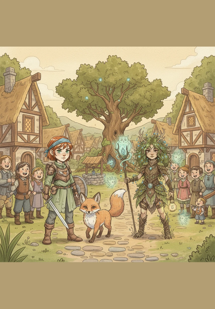 阳光再次穿透树梢，莉莉带着小狐狸回到了充满欢笑的村庄，她成为了森林永远的守护者，而大自然也永远记住了这个勇敢女孩的名字。