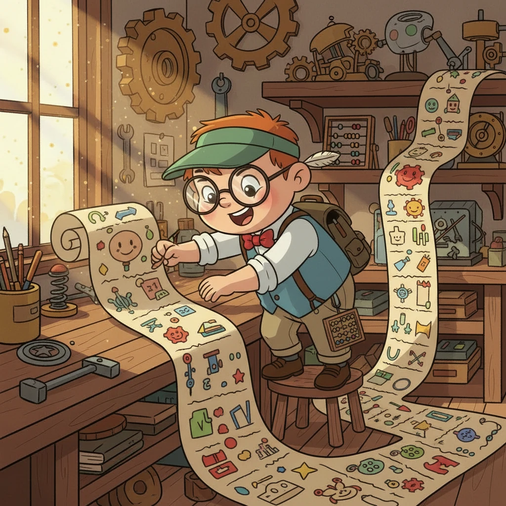 To remember everything, she activated her 'Stats Scroll,' a magical parchment that automatically recorded all her observations. It rolled out endless lines of colorful symbols and numbers, keeping track of every trend and shift. Pip loved seeing her discoveries neatly organized.