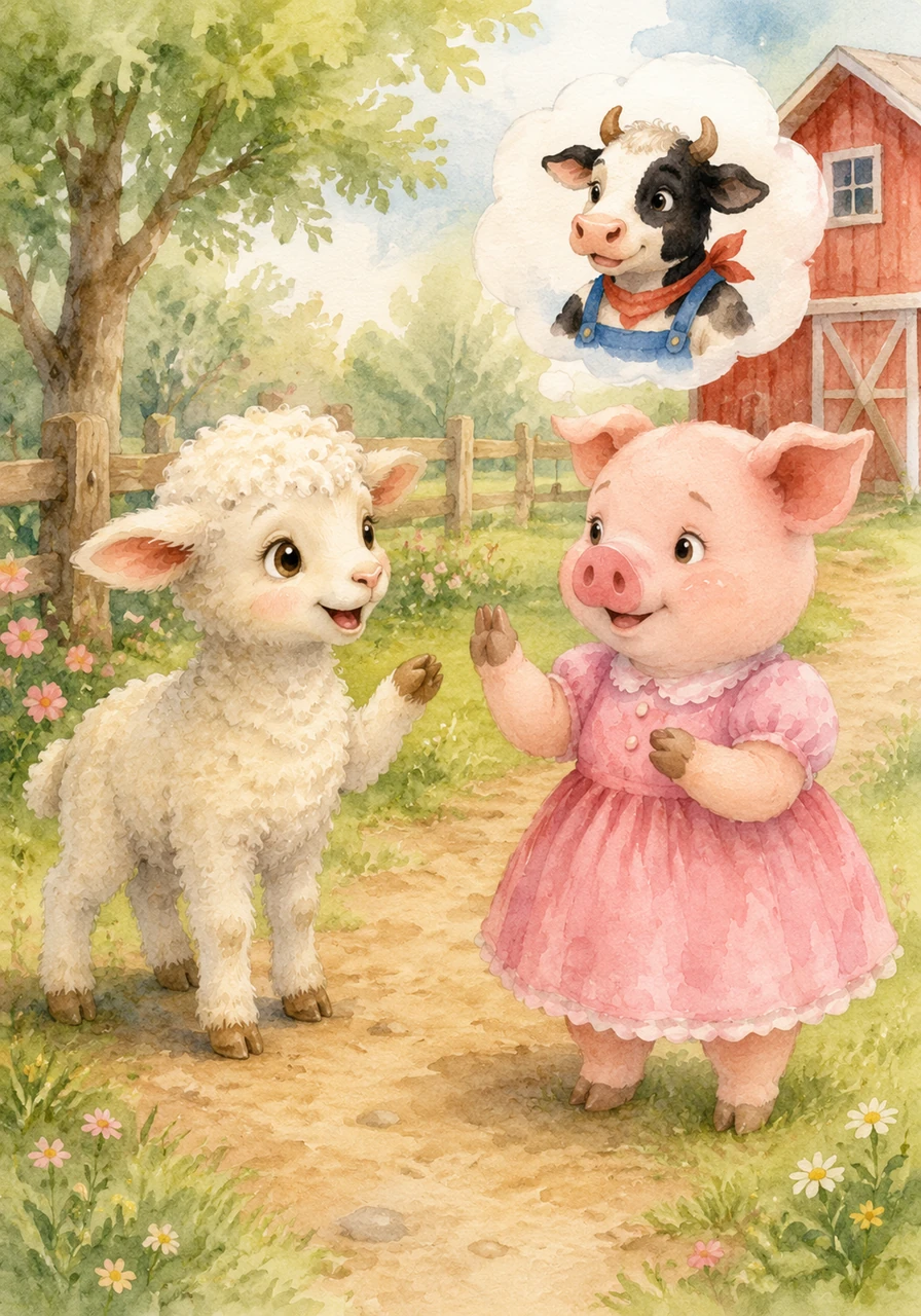 Libby asked Pearl if she had seen the wonderful, wish-granting Carlos the Chicken anywhere nearby. Pearl shook her head but suggested they visit Kevin, a friend with a black and white head who might know the way.