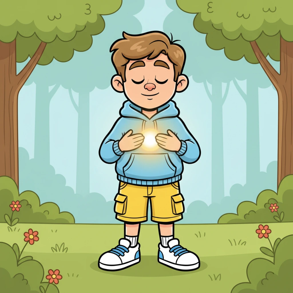 The glowing compass, still pointing at his chest, transforms into a small, radiant orb of light that gently floats and merges into his heart. Dmitri closes his eyes for a moment, feeling a warm, comforting sensation. He understands that the true path and answers he sought were not external, but have always resided within him.