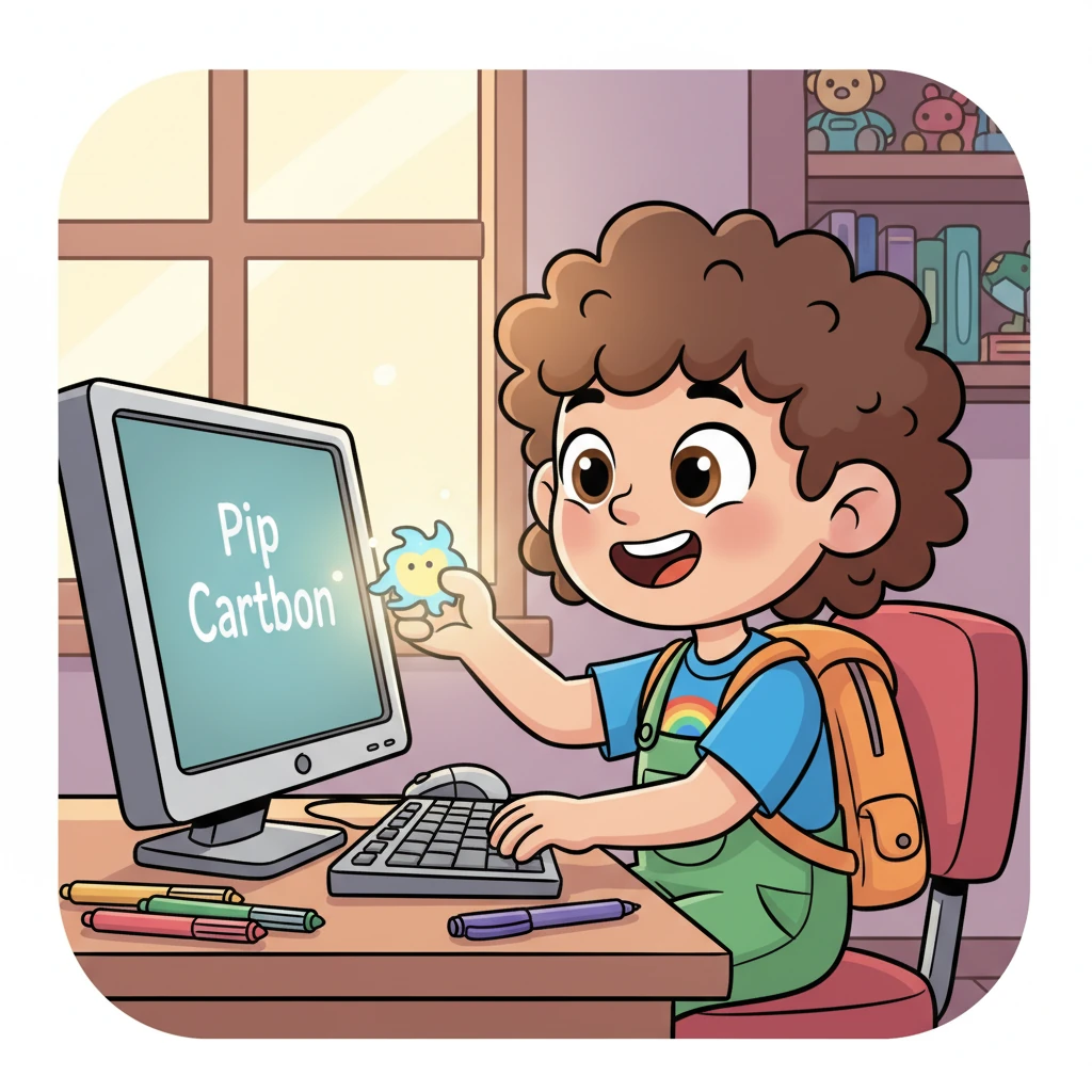 With his idea safely back, Pip returned to his desk, a triumphant sparkle in his eyes. He gently placed the glowing sprite into his computer, and with a happy sigh, he typed out his brilliant thought, smiling widely as the words appeared perfectly on the screen.