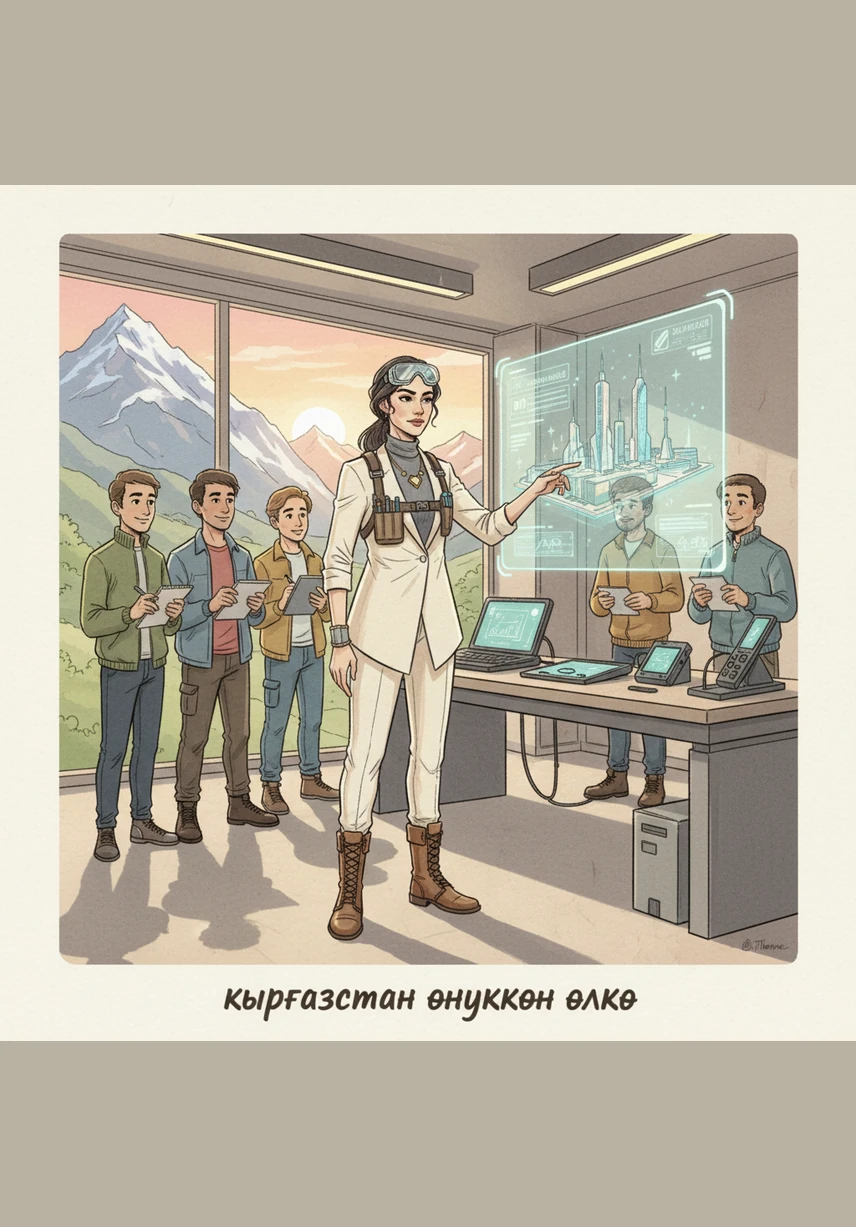 In her high-tech design studio, Aruuke manipulates glowing holograms of eco-cities that integrate seamlessly into the rugged landscape. Her latest project focuses on Smart Nomadic Hubs that provide modern comforts without disturbing the natural beauty of the valleys. She smiles as her digital blueprints come to life with a flick of her wrist.