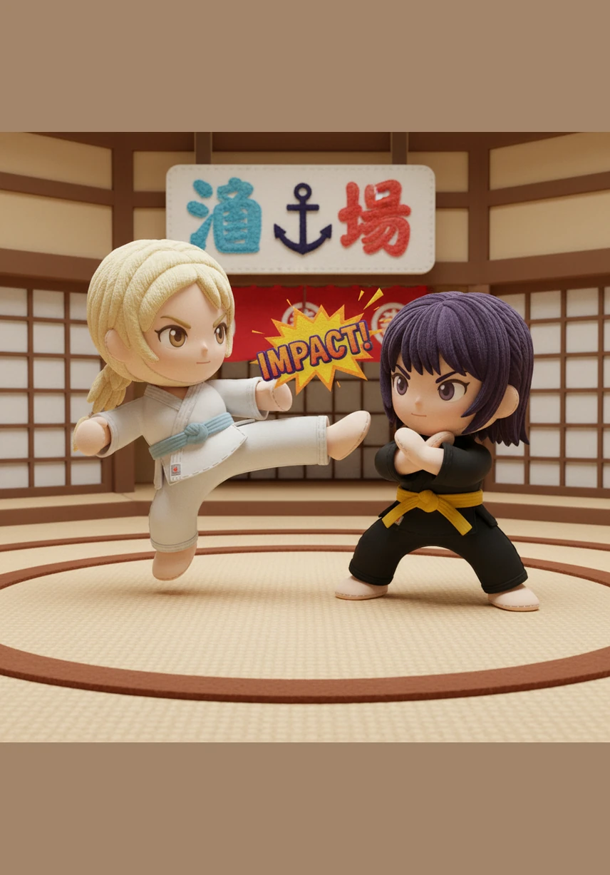 ついに迎えた決勝戦。ミラは桁外れの跳躍力で宙を舞い、飛鳥の視界から消えるトリッキーな攻撃を仕掛けます。しかし飛鳥もまた超一流の使い手であり、重い衝撃をヌンチャクで受け止め、二人の戦いは一進一退の死闘となりました。