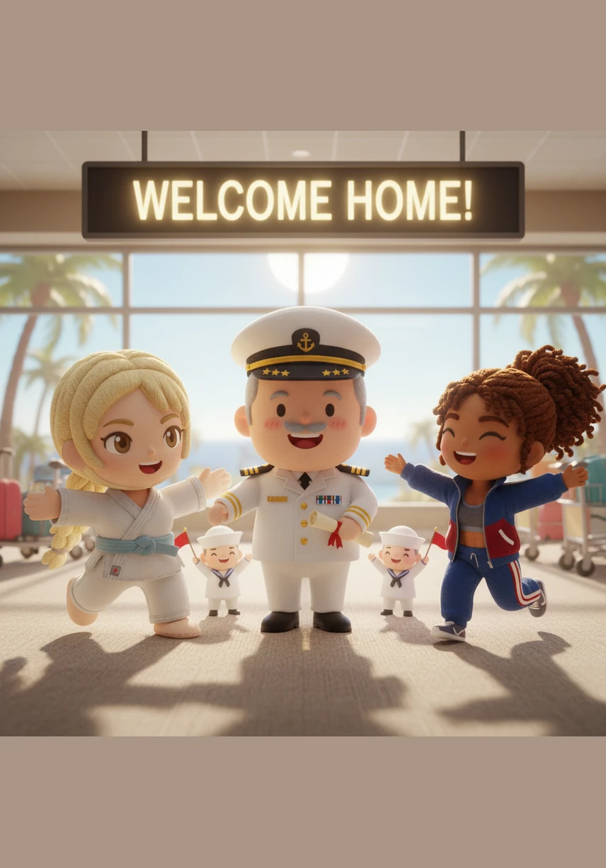 サンディエゴの空港で、ミラは待ち構えていた父エリックに再会し、誇らしげに優勝トロフィーを見せました。いたずらっぽく海軍式の敬礼を送りながら、自由を掴み取ったホタルのように、彼女は輝かしい未来へと歩み出します。