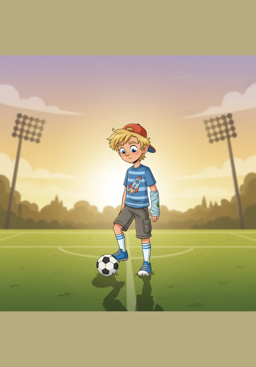 As the sun dipped below the horizon and the other players headed home, Jeff remained on the field alone, his shadow stretching long across the grass. Wiping sweat from his brow, he practiced passing the ball against the wall over and over, his eyes burning with quiet determination to improve.