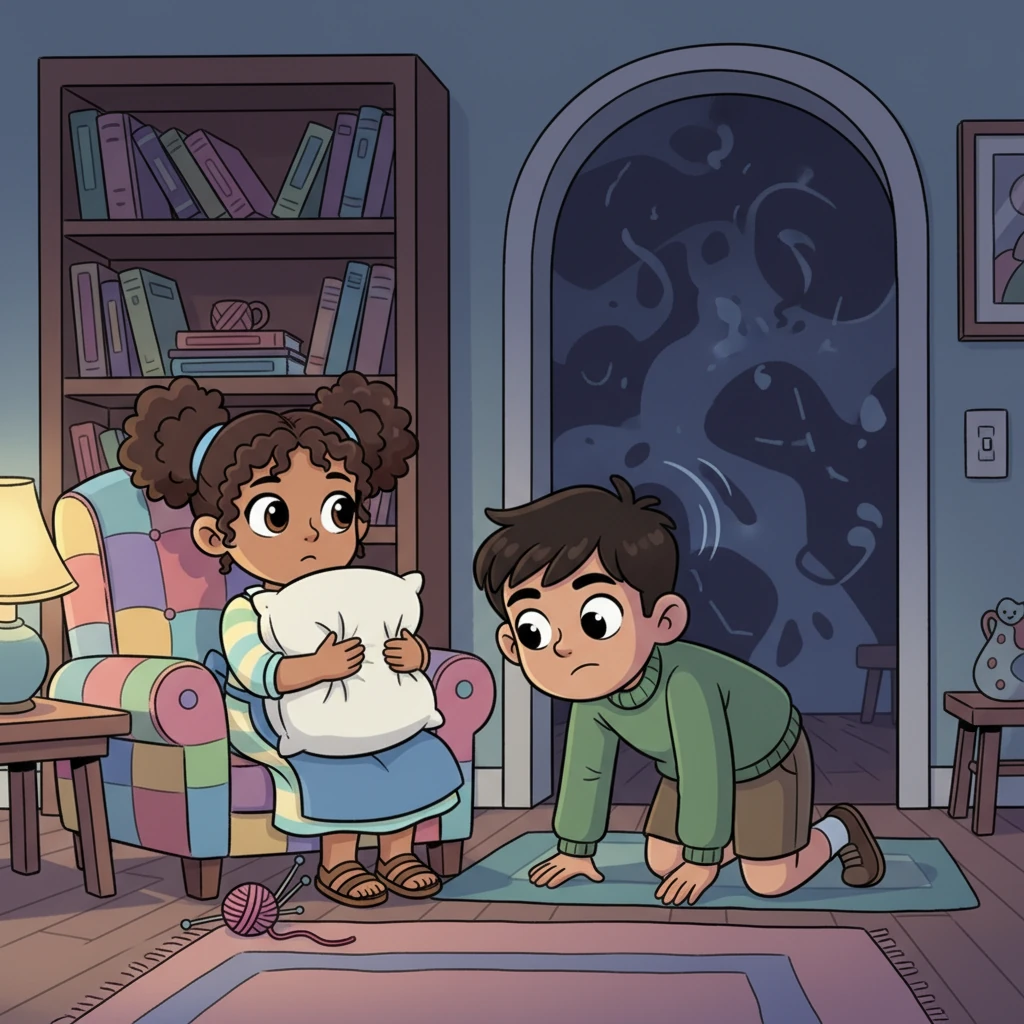 Pronto, los sonidos eran tan insistentes que Mateo e Irene se encontraron acorralados en las habitaciones del medio. Las habitaciones traseras, ahora oscuras y llenas de ecos, parecían prohibidas. Irene, con sus agujas quietas, abrazaba una almohada mientras Mateo intentaba descifrar el misterio, sus músculos tensos pero su corazón curioso.