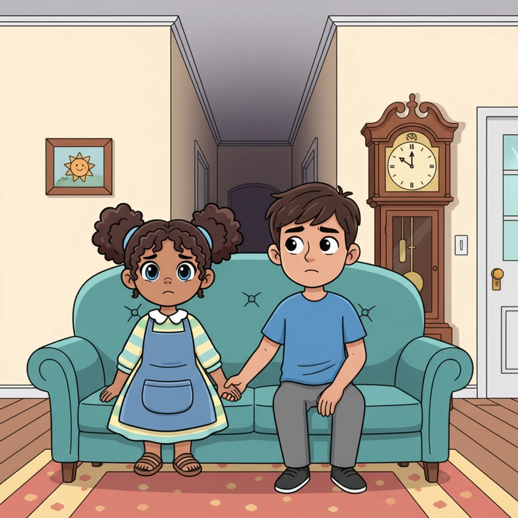 Finalmente, solo les quedó la parte delantera de la casa, sintiéndose como invitados en su propio hogar. Se sentaron juntos en el sofá, con la mirada perdida en el pasillo oscuro que antes era tan familiar. Los ojos azules de Irene brillaban con una mezcla de melancolía y asombro, mientras Mateo, con su ceño fruncido, sostenía su mano, pensando en qué hacer a continuación.