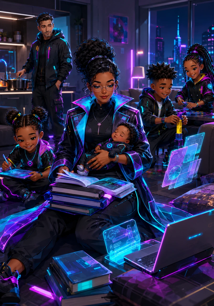 Life becomes a whirlwind of activity as Janeen balances textbooks on her lap while rocking a sleeping baby. She navigates the delicate dance of pursuing her education and nurturing her family, finding strength in the chaos of everyday life.