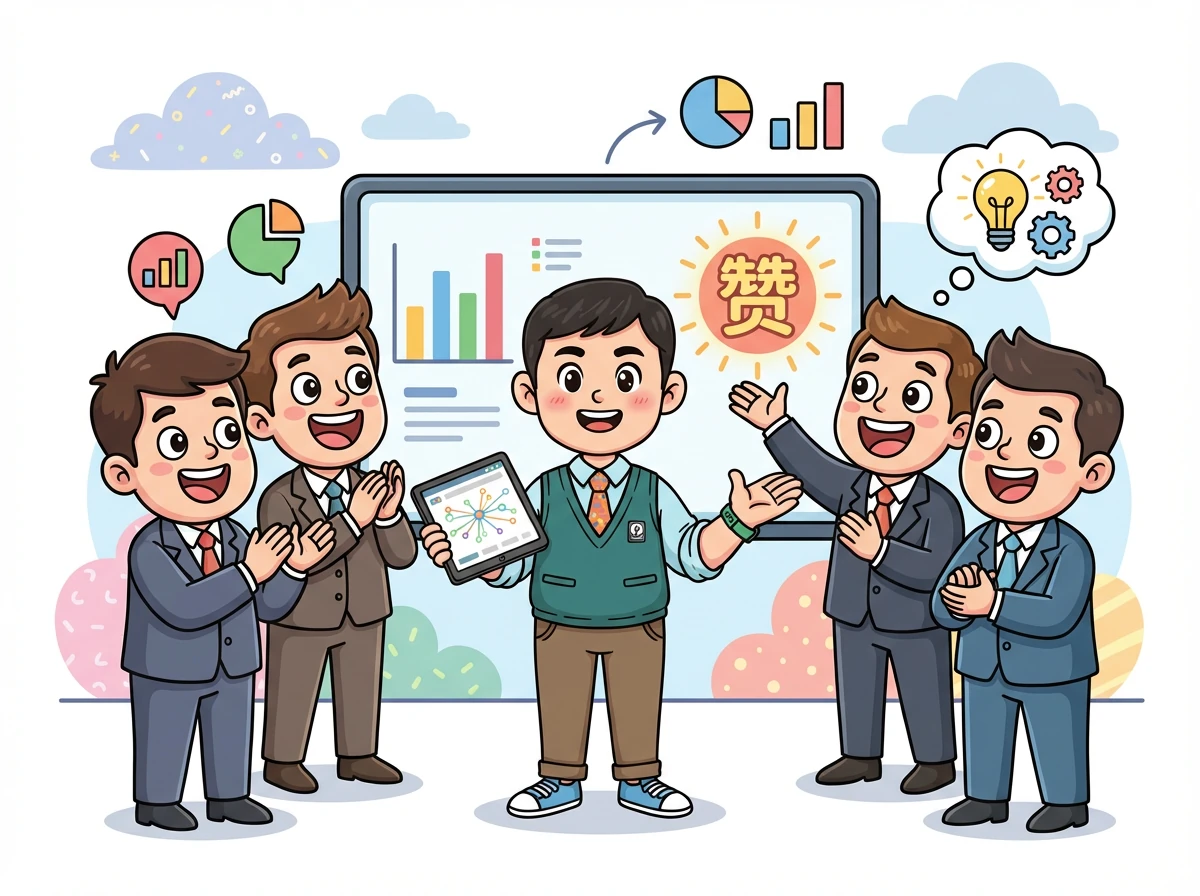 高管们对小明的报告赞不绝口。他们看到了数据迁移的整体情况，以及潜在的业务机会。