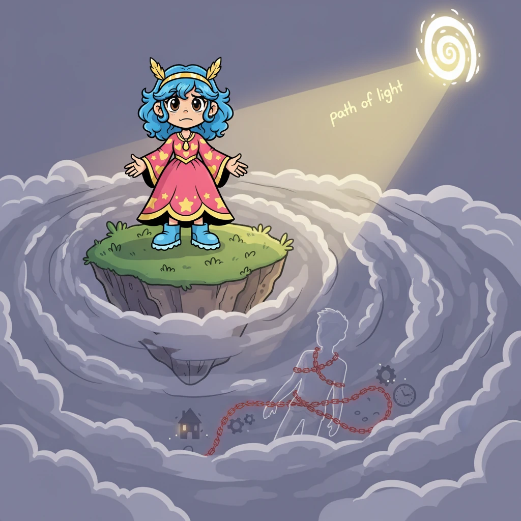 A lembrança de Carlos, um amor de outras vidas, trazia uma sombra de tristeza. Carlos ainda estava preso às ilusões da Terra, distante do caminho da luz. Alcione sentia uma profunda compaixão por ele.