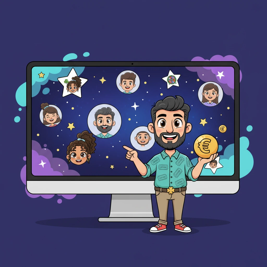 Añadió una sección especial para los clientes, donde sus nombres y sorteos favoritos aparecían como pequeñas estrellas en el cielo de la pantalla. La web se llenó de caritas sonrientes, representando a todos los vecinos felices que ahora tendrían su propia cuenta en línea.