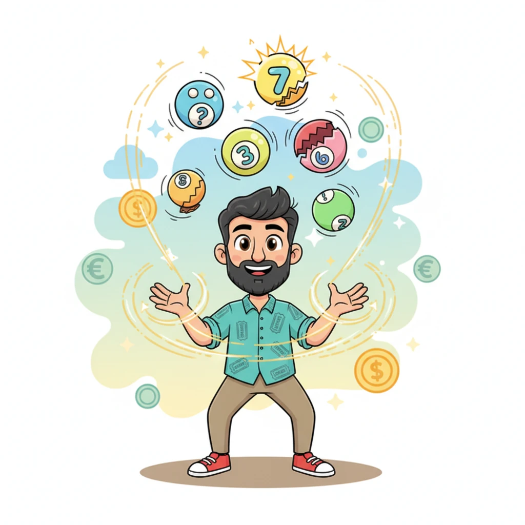 Luego, con un toque mágico, creó la sección de sorteos. Bolas de lotería animadas rebotaban y giraban, revelando números de la suerte con un '¡Pop!' divertido. Era como tener la emoción del sorteo en la palma de su mano, en cualquier momento y lugar.