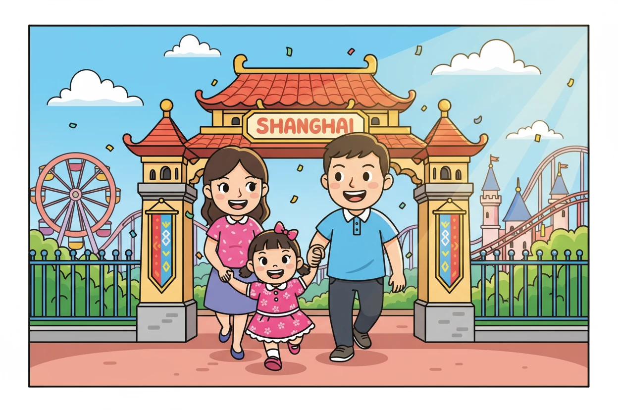 全家一起逛上海迪斯尼