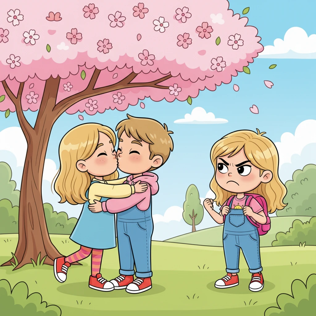 With a heartfelt apology and a promise to never stray again, Hunter won Steffanie's heart back. They shared a sweet, loving kiss under a blossoming tree, their joy undeniable. Bella, fuming and defeated, could only watch as Steffanie and Hunter reunited, happier than ever.