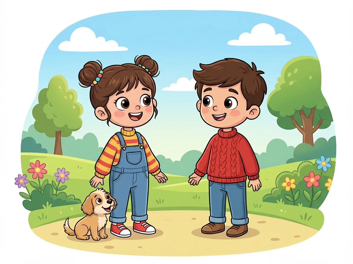 Kırmızı kazaklı çocuk, Aslı'ya minnettar bir şekilde gülümsedi. 'Benim adım Mustafa. Senin adın ne?' diye sordu. Aslı, 'Benim adım da Aslı,' diye cevapladı.