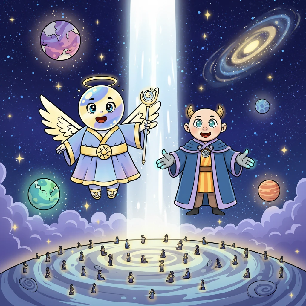 Galaxies glow with renewed vibrancy, planets heal, and mortals awaken from their nightmares, their dreams now filled with hope. The Aether remains as a vigilant, guiding light in the cosmos, ensuring balance. Lyra and Kael are immortalized in legend, their heroic forms depicted in shimmering starlight, symbols of courage and eternal hope for all existence.