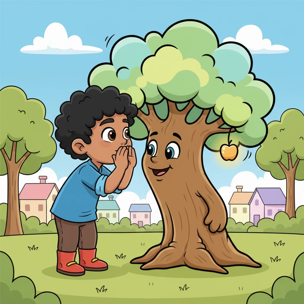 In a small, peaceful village, lived a bright-eyed boy named Aarav. He loved listening to old stories and often whispered secrets to the rustling leaves of the nearby trees, always eager to learn something new.