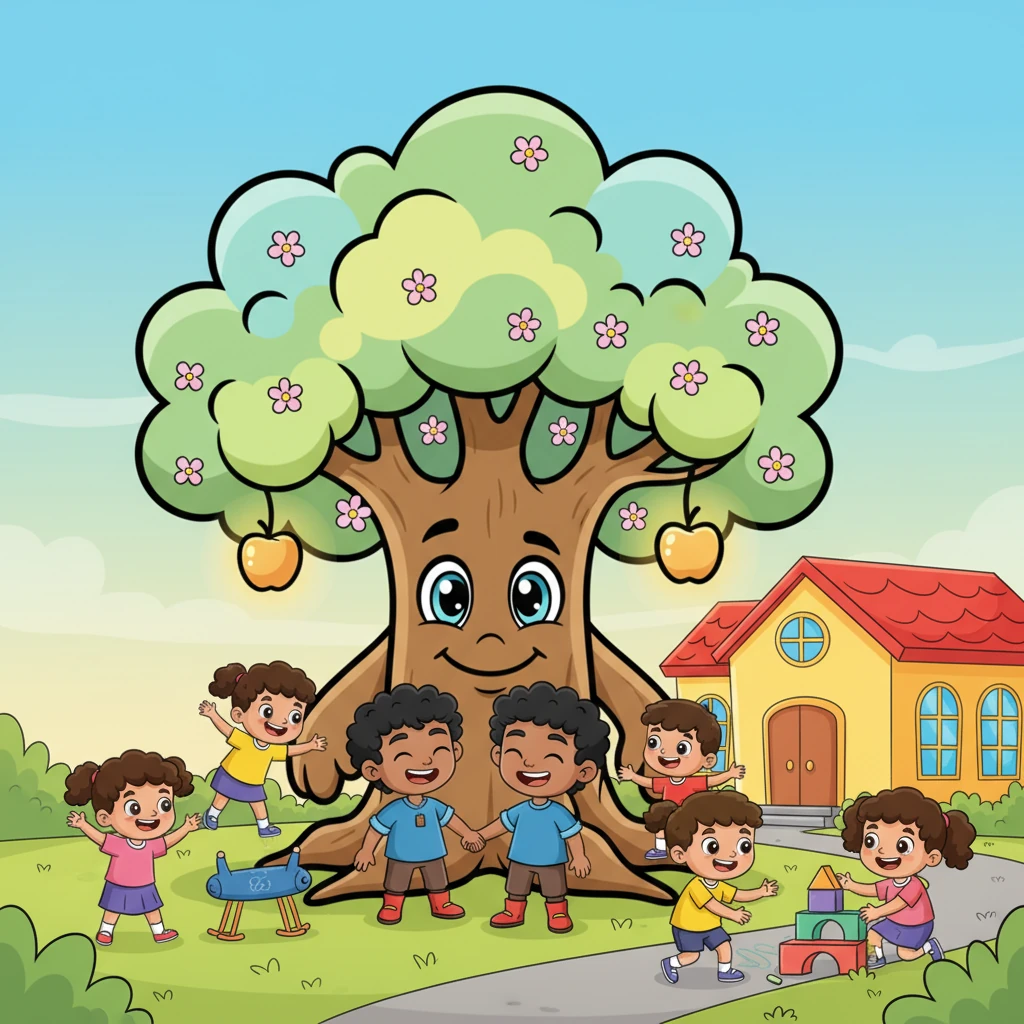 Aarav hurried home and planted the magical seed near his school. In just a few days, a beautiful tree blossomed there. Whenever children gathered beneath its branches, arguments ceased, and happy games of kindness began.