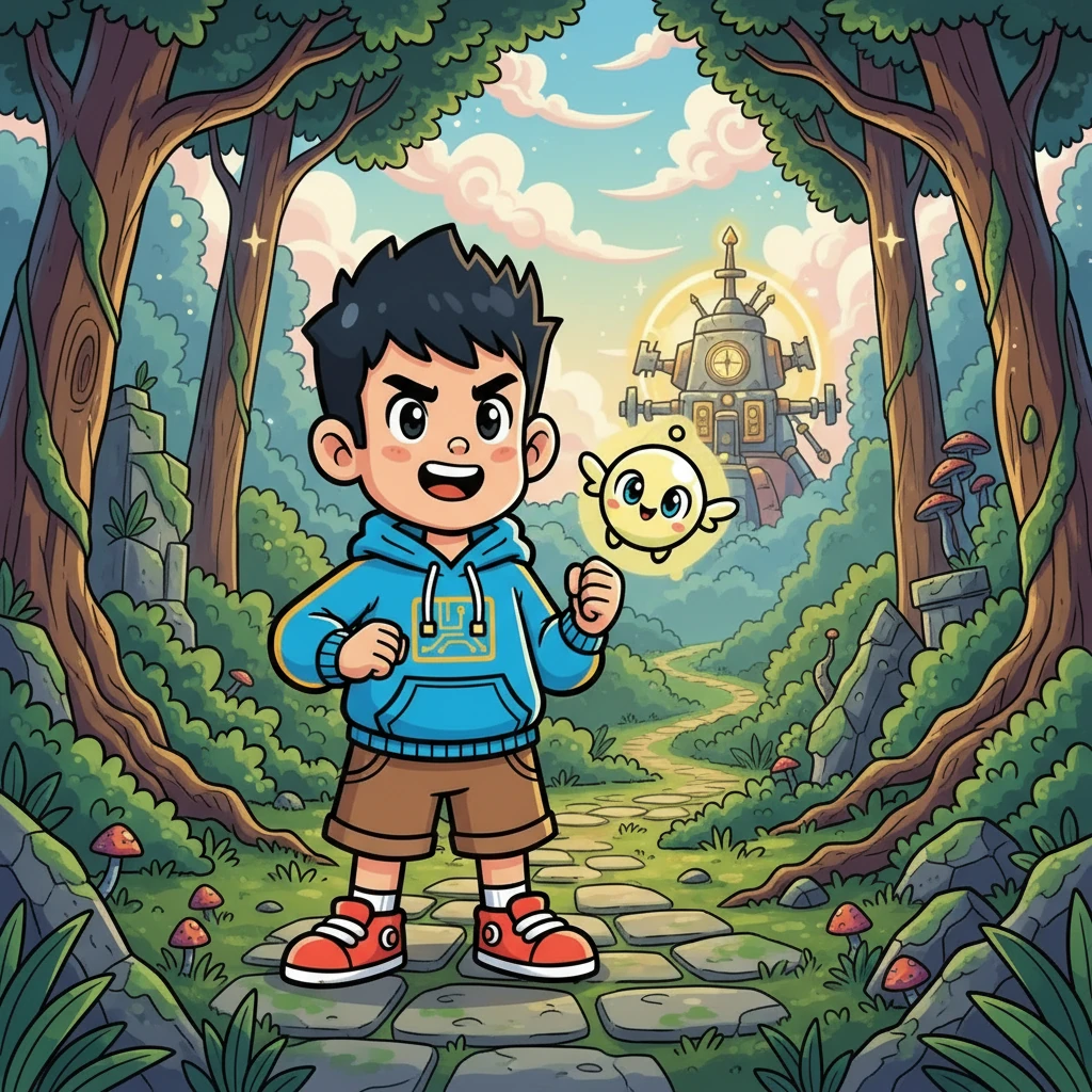 小智看着这个神秘又强大的新朋友，用力地点了点头。 他知道，一场前所未有的冒险即将开始。 他和小灵约定，一起去完成那项最终的探险任务，修复和升级小灵，让它恢复全部的能力。