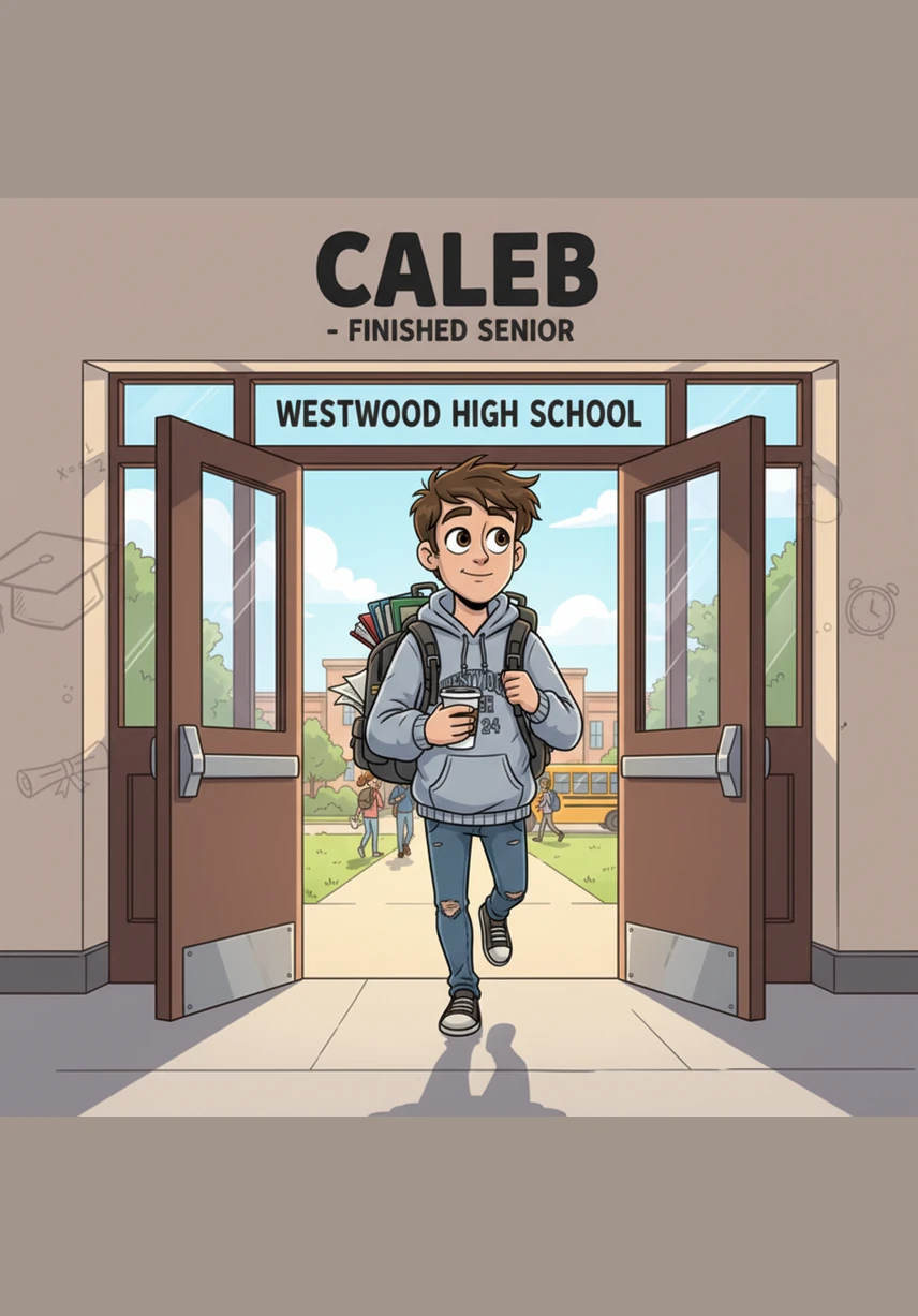 Caleb walks out of the school building into the fresh air, his scholarship gone but his spirit finally light. He realizes that while his grade was lost, he salvaged the most important thing he could ever build: his own integrity.