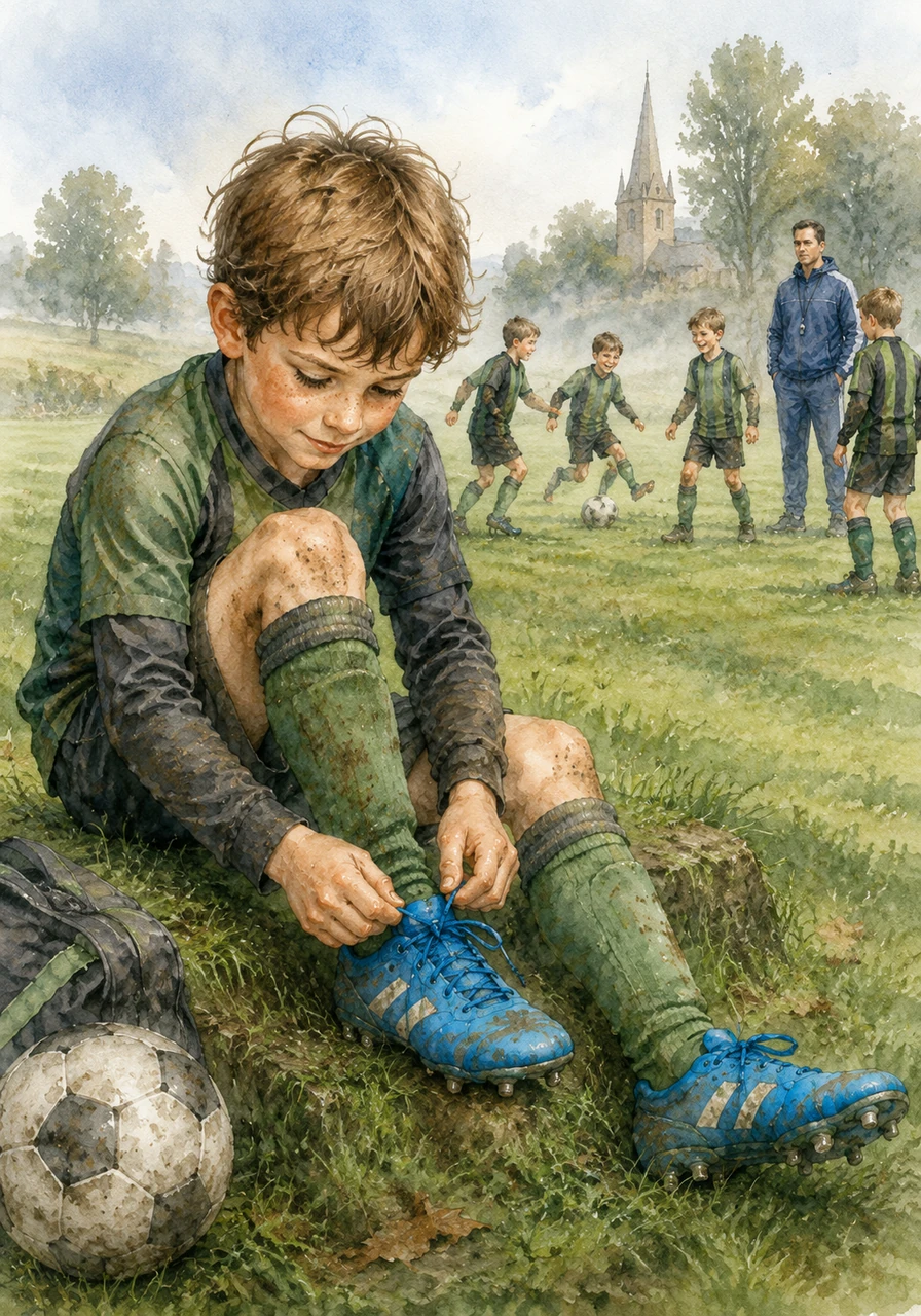 Seven-year-old Ezra laced up his bright blue football boots on the edge of the lush, green Long Crendon playing field. The morning mist was just clearing, and his teammates were already laughing and passing the ball under the watchful eye of their coach. Ezra felt a thrill of excitement mix with the butterflies in his tummy as he stepped onto the grass, ready for the final stretch of the league season.