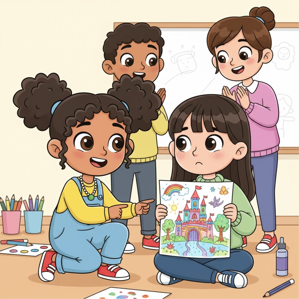 Pip notices a quiet student, Lily, who loves to draw but is too shy to share. Pip encourages Lily to draw a picture for the class project, and Lily's amazing artwork is revealed, surprising everyone. Pip helps Lily see her own amazing talent and how to apply it.