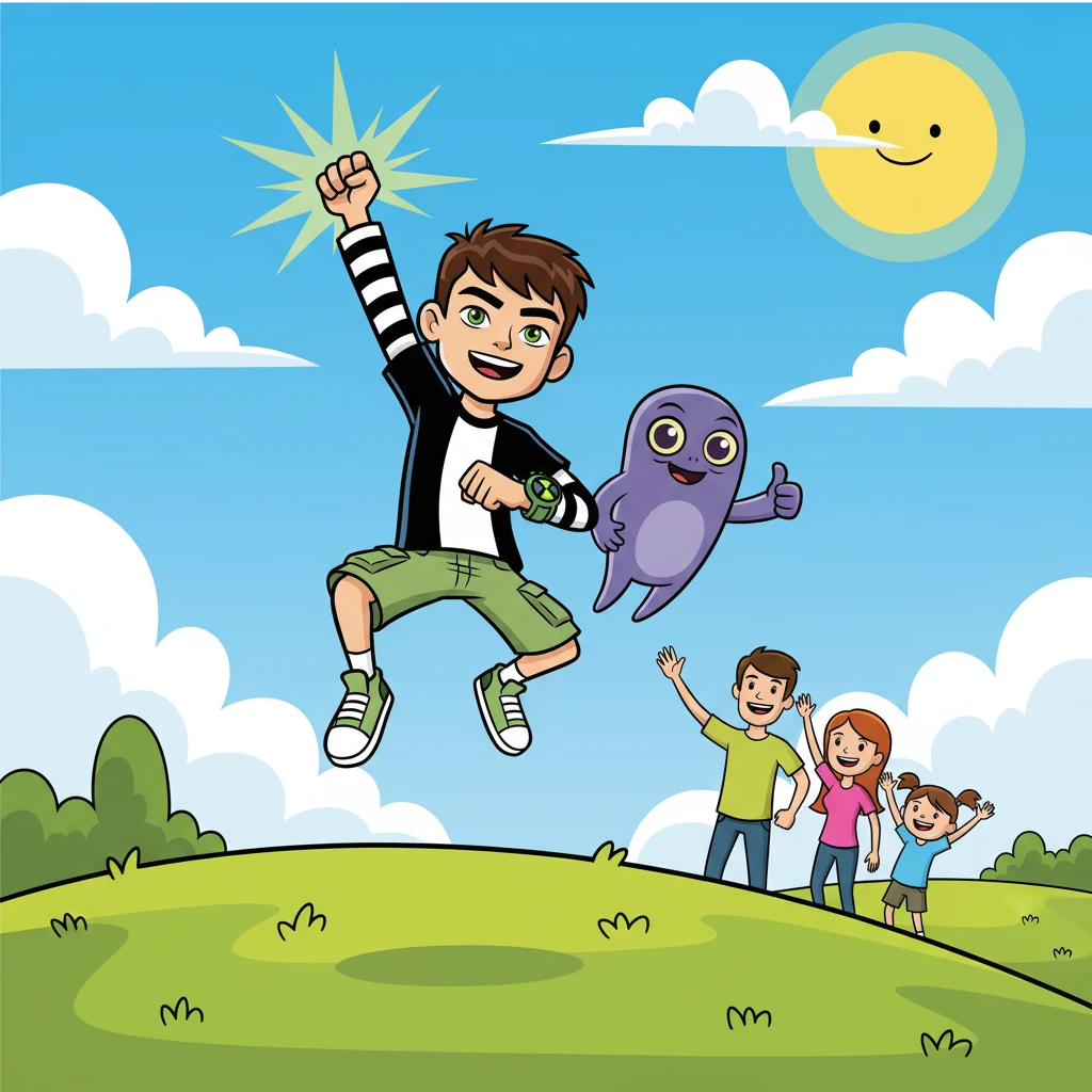No fim das férias, Ben 10 prometeu continuar protegendo a Terra com a ajuda do Omini-Trix e o apoio de sua família e amigo. A aventura continuaria!