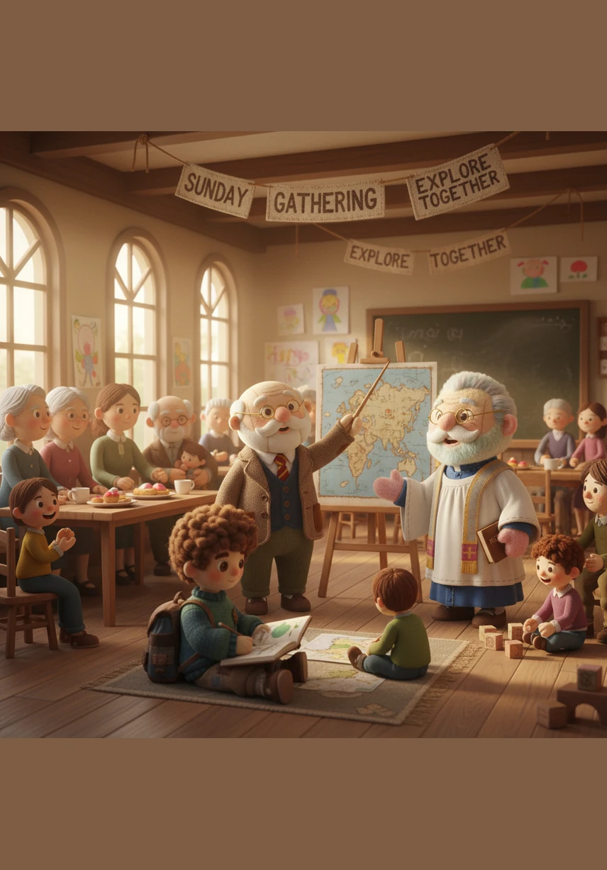 On Sundays, the school transformed into a gathering place for the entire community. Families came together to hear music and stories, making the school the beating heart of their growing town.