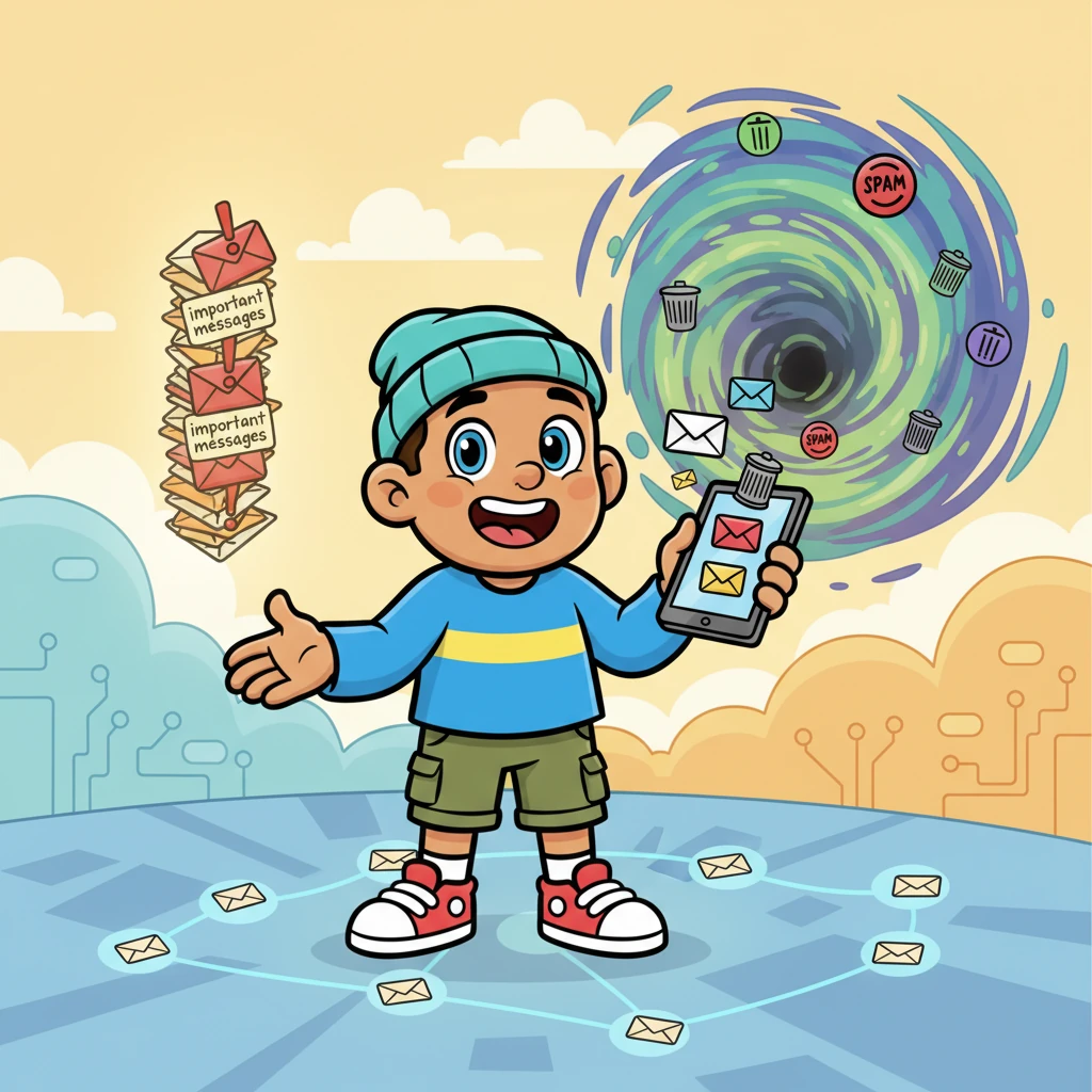 With a happy sigh, Pip looked at the perfectly organized messages. The important ones were neatly stacked, the silly spam messages were safely redirected, and everything made sense in its proper place. The Pixel Post Portal was a huge success!