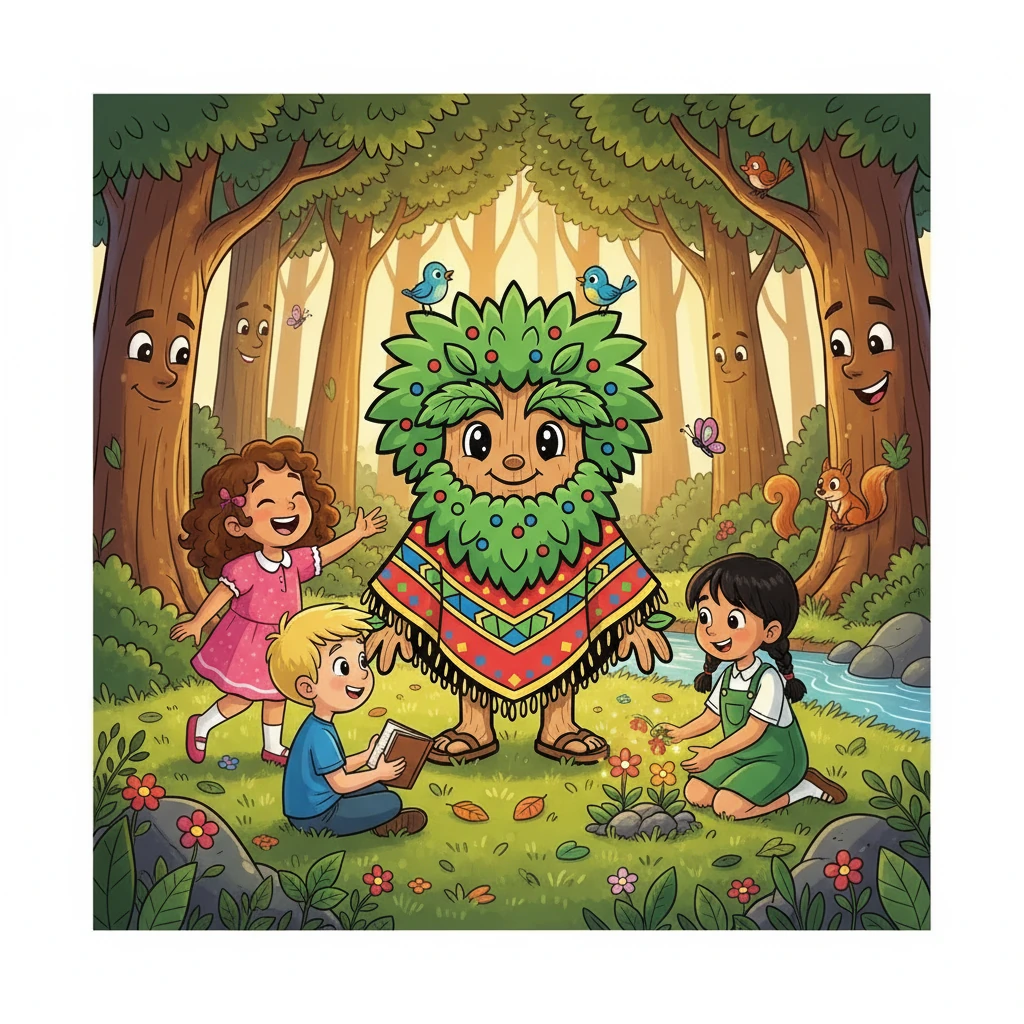 Desde ese día, los tres amigos se reunían junto a Arbolito todos los días. Escuchaban sus historias, jugaban, reían y cuidaban el bosque juntos. Aprendieron que la amistad es el mayor tesoro.