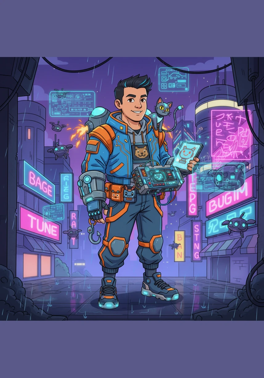 Budi notices some of his older colleagues standing in the shadows, looking worried about the new technology. He approaches them with a friendly smile and a tablet, showing them that the change is a tool to help them, not a threat to their roles.