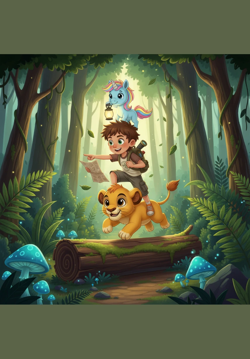 Working together as a perfect team, Leo gently untangles the thorns while Spark pulls back the heavy branches with his sturdy shoulders. Roary uses his cleverness to guide them, showing exactly where the vines need to be moved to free the spring.