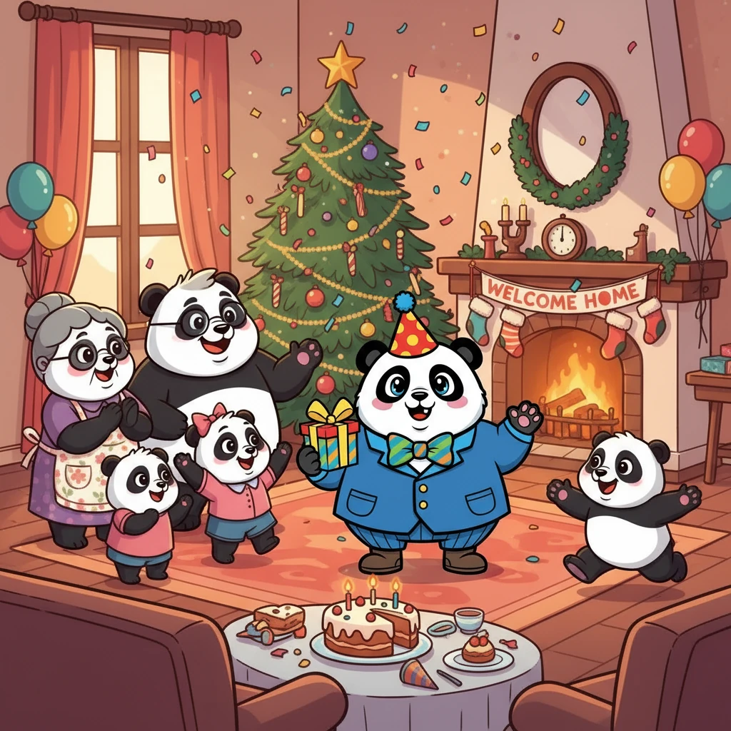 Setelah bekerja, Enso pulang ke rumah untuk melanjutkan perayaan. Di sana, keluarganya sudah menunggunya dengan gembira. Ada Oma Mery, suaminya Yahya, kedua putrinya Angel dan Adel, serta putranya Owen.