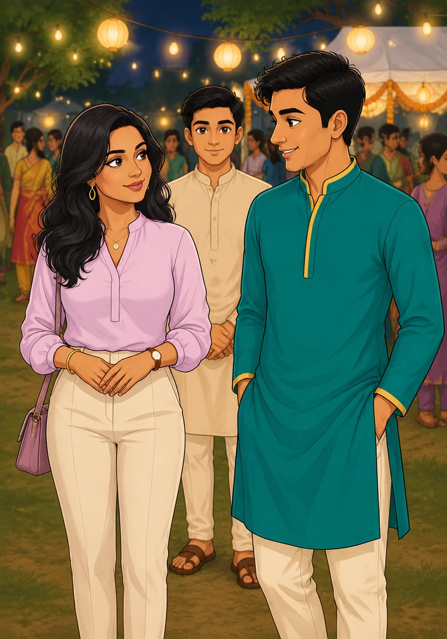 At a local community gathering, Najma meets Arjun, a charismatic twenty-one-year-old Hindu youth whose vibrant energy immediately catches her attention.