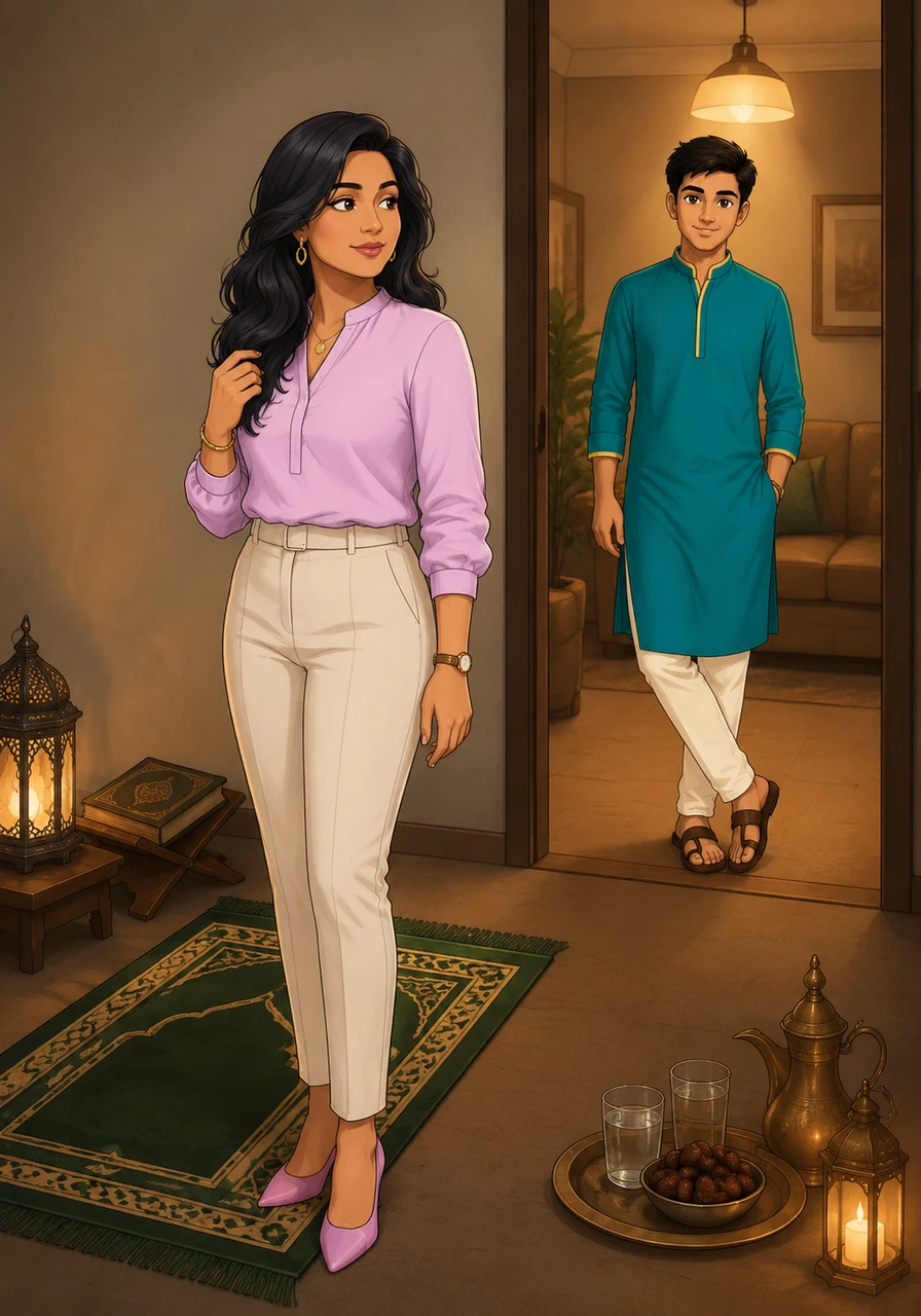 Najma gradually steps away from her traditional daily rituals, skipping the usual hours of prayer and fasting as her focus shifts toward her new companionship.