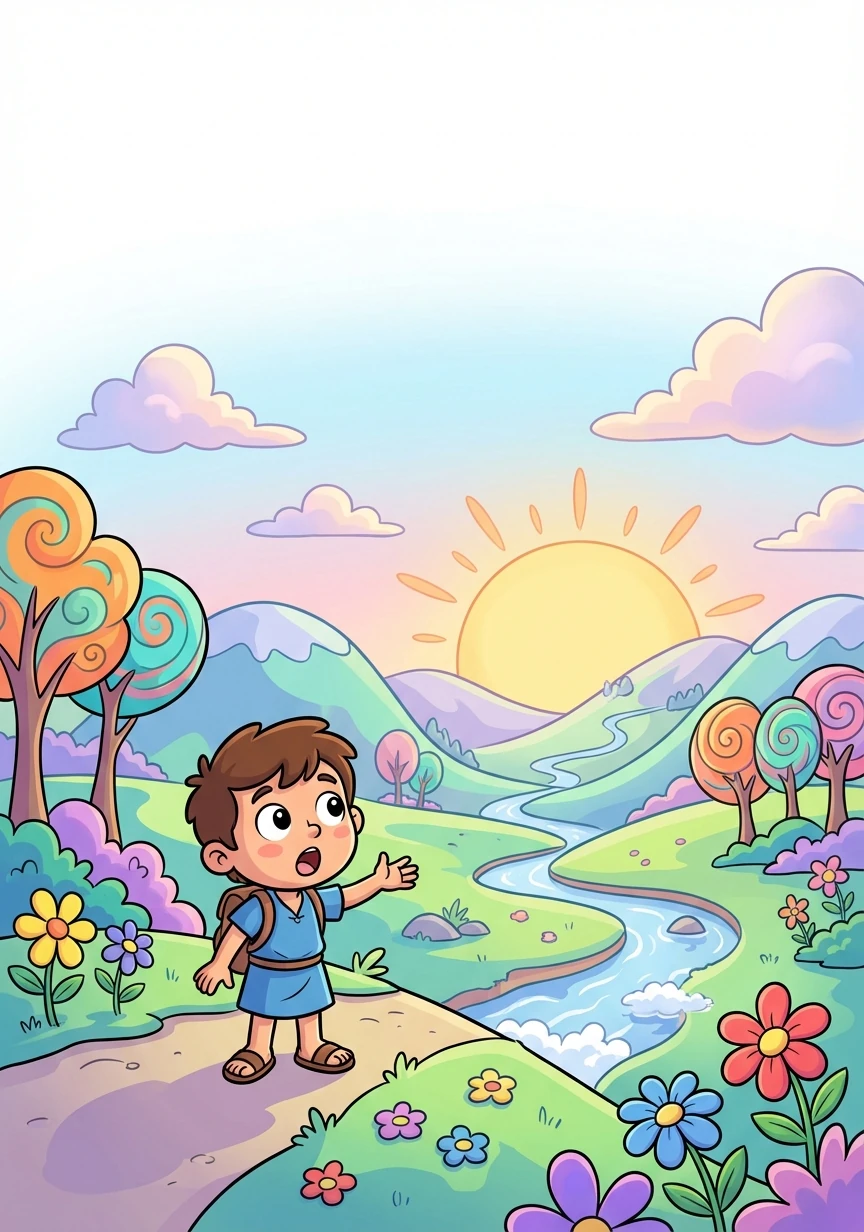 Ο Αρίωνας σταμάτησε για να θαυμάσει την ομορφιά του τοπίου. Τα χρώματα της φύσης τον μάγευαν.