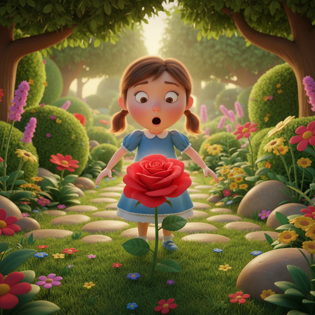 The whisper came again, clearer this time, "It is I, the rose. Don't be alarmed." Lily stared at the rose, utterly astonished, her mind struggling to comprehend what was happening. The rose's voice was gentle, like the rustle of silk.