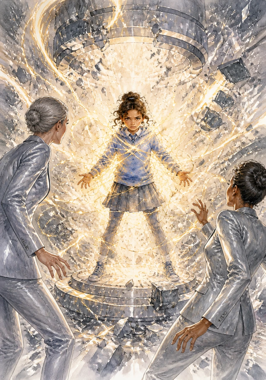 Trapped in the extraction chamber, Desara felt a wave of pure, righteous fury that eclipsed any emotion she had ever known. Instead of breaking, she pulled on every thread in the room, shattering the machines and the very foundations of the academy in a blinding flash of light.
